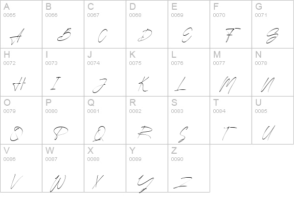 Arington | Vintage Signature Script uppercase A-Z preview